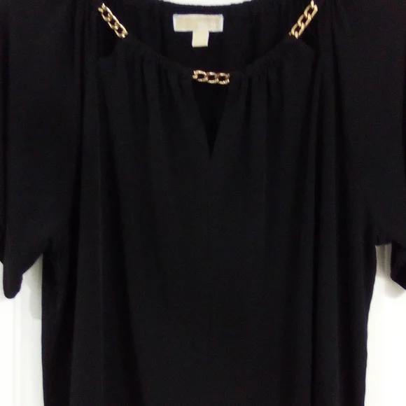 Michael Kors Black Blouse with Gold Accent - Picture 6 of 10